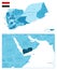 Yemen - highly detailed blue map.