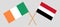 Yemen and Ireland. The Yemeni and Irish flags. Official colors. Correct proportion. Vector