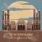 Yemen landmarks. Retro styled image