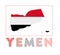 Yemen Logo. Map of Yemen with country name and.