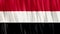 Yemen National Flag. Seamless loop animation closeup waving.