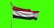 Yemen national flag waving footage. Chroma key
