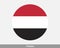 Yemen Round Circle Flag. Yemeni Circular Button Banner Icon. Yemenite Flag EPS Vector