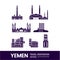 Yemen travel destination grand vector illustration.