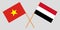 Yemen and Vietnam. The Yemeni and Vietnamese flags. Official colors. Correct proportion. Vector