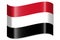 Yemen - waving country flag, shadow