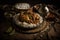 Yemeni food. chicken with rice. Illustration AI Generative