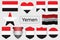 Yemenic flag icon, Yemen country flag vector illustration