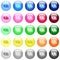 Yen banknotes icons in color glossy buttons