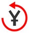 Yen Chargeback Vector Icon Illustration