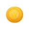 Yen coin, great design for any purposes. Flat style vector illustration. Currency icon.