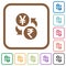Yen Rupee money exchange simple icons