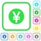 Yen sticker vivid colored flat icons icons