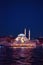 The Yeni Cami or New Mosque by moonlight, istanbul, Turkey