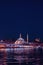 The Yeni Cami or New Mosque by moonlight, istanbul, Turkey