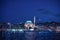 The Yeni Cami or New Mosque by moonlight, istanbul, Turkey