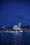 The Yeni Cami or New Mosque by moonlight, istanbul, Turkey