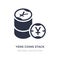 yens coins stack icon on white background. Simple element illustration from Commerce concept