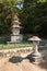 YEONGJU, KOREA - OCTOBER 15, 2014: Three-story stone pagoda