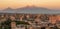 Yerevan, Armenia / June 13, 2016 - skyline is seen at sunrise