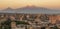 Yerevan, Armenia - June 13, 2016 - skyline is seen at sunrise