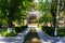 Yerevan Blue Mosque Inner Courtyard and a Lush Green Persian Garden