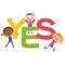 YES letter and children