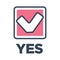 Yes mark in box vote decision icon closeup