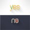 Yes and no button checkmark in modern flat design