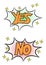 Yes No Comic Word Sticker Illustration