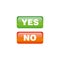 Yes and No Glossy Button Template Vector