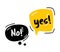 Yes or no Speech Bubble. Hand drawn doodle speech bubbles