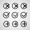 Yes or No, Validation button Icons vector