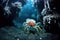 yeti crab crawling along hydrothermal vent