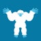 Yeti guilty. Bigfoot surprise. Abominable snowman culpablen. Vector illustration