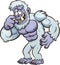 Yeti monster cartoon picking its nose