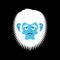 Yeti sad emoji. Abominable snowman melancholy avatar. Bigfoot wa