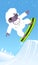 Yeti snowboard skiing