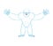 Yeti winks emoji. Abominable snowman cheerful avatar. Bigfoot jo