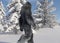 Yeti winter in the forest 3d illustration