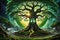 Yggdrasil - The Majestic Tree of Life, Roots Entwined with the Earth, Branches Reaching Towards the Cosmos