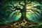 Yggdrasil - The Majestic Tree of Life, Roots Entwined with the Earth, Branches Reaching Towards the Cosmos