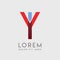 YI logo letters with blue and red gradation