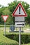 Yield and danger traffic signs