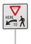 Yield here to pedestrians sign, isolated