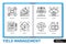 Yield management infographics linear icons collection