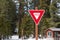 Yield Sign at Closed Campground