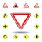 yield sign icon. set of road signs icon for mobile concept and web apps. colored yield sign icon can be used for web and mobile