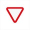 Yield sign icon on white background