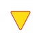 Yield Triangle Sign flat icon